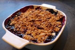 Raspberry Blueberry Maple Crisp