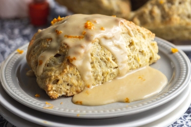 Orange Cardamom Scones with Maple Glaze